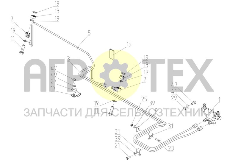 Коммуникации моста ведущего (145.63.03.000А-01) (№19 на схеме)